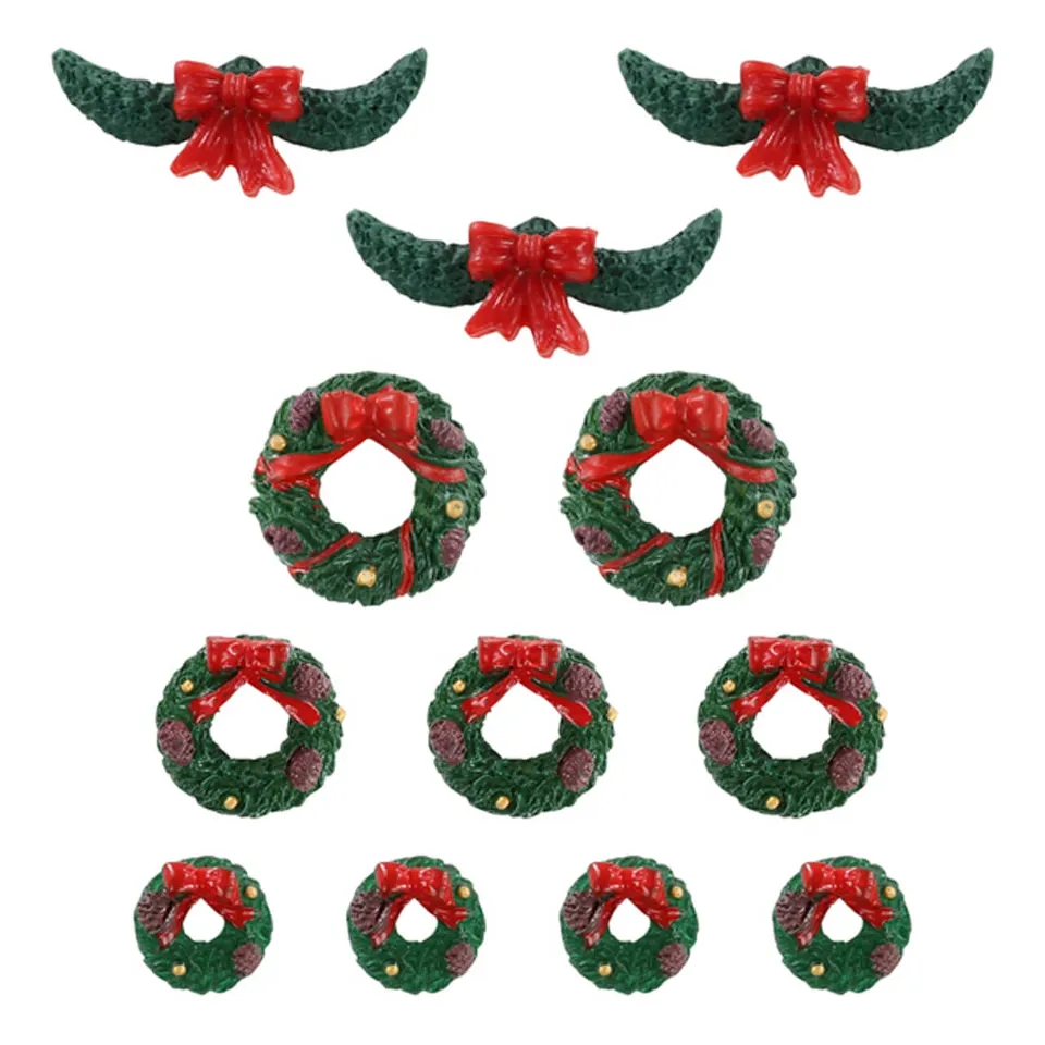 lemax-garland-and-wreaths-set-12-guirlandes-et-couronnes-miniatures image 1