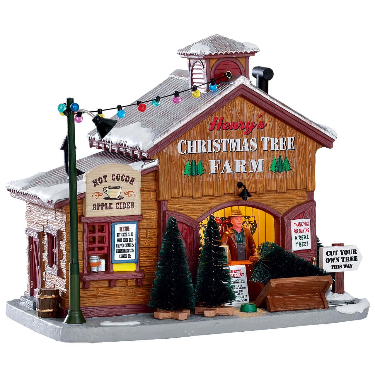 lemax-henrys-christmas-tree-farm-b-timent-miniature-ferme-sapins image 4