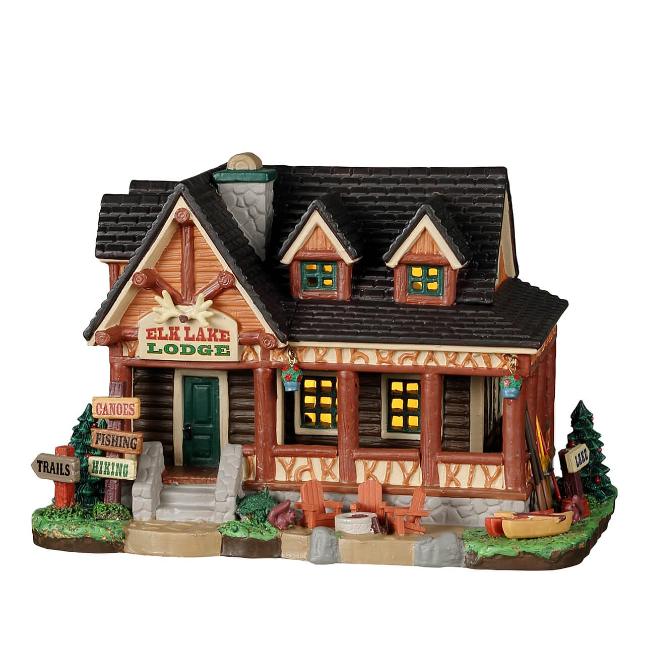 lemax-elk-lake-lodge-chalet-en-rondins-miniature-vail-village image 1