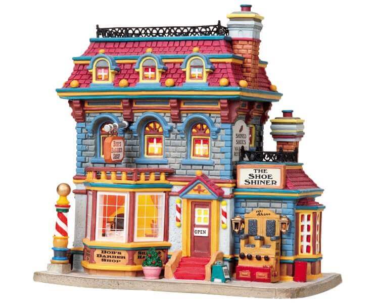 lemax-bob-s-barber-shop-the-shoe-shiner-b-timent-miniature-de-collection image 1
