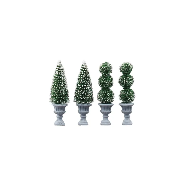 lemax-cone-shaped-sculpted-topiaries-set-of-4-accessoires-village image 1