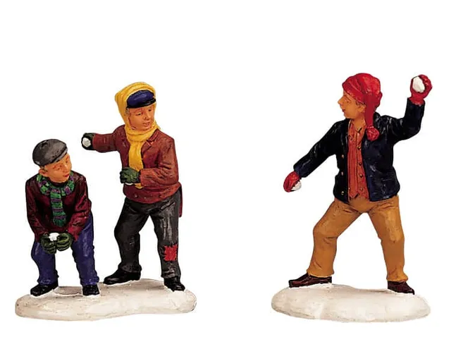 lemax-snowball-fight-figurine-bataille-de-boules-de-neige image 1