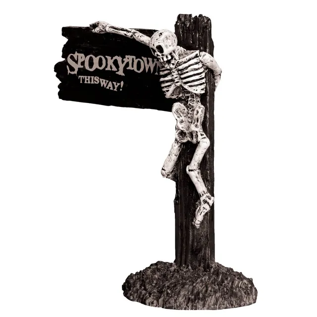 lemax-spookytown-this-way-panneau-directionnel-miniature-halloween image 1