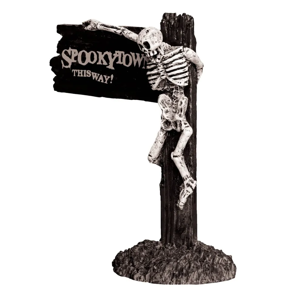 lemax-spookytown-this-way-panneau-directionnel-miniature-halloween image 1