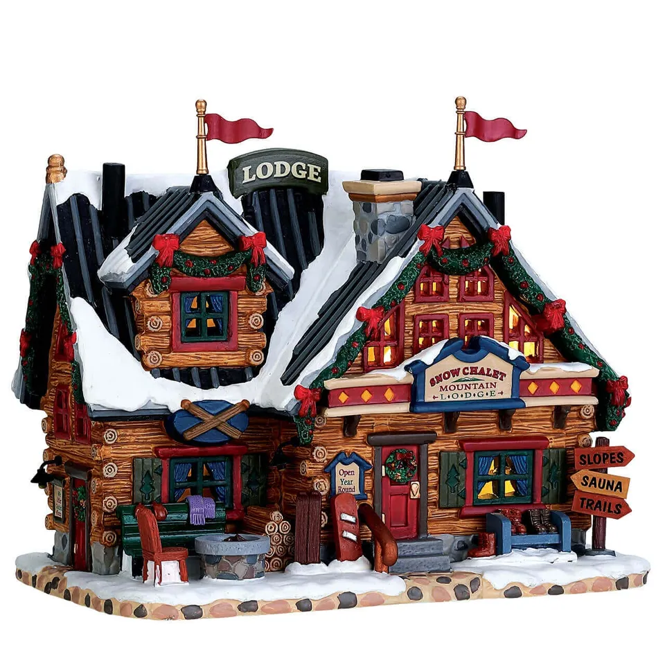 lemax-apres-ski-lodge-b-timent-miniature-lumineux-vail-village image 1