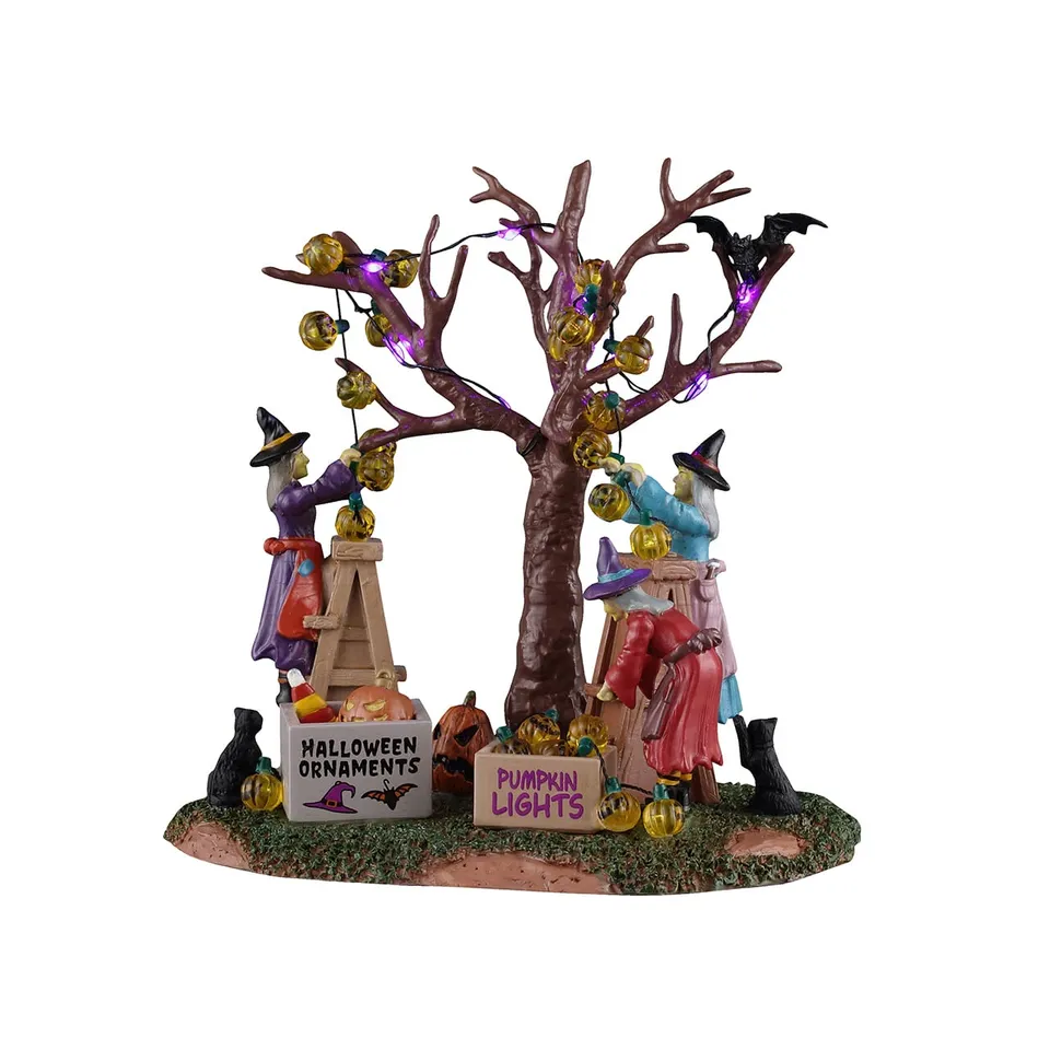 lemax-decorating-the-spooky-tree-figurine-miniature-spooky-town image 1
