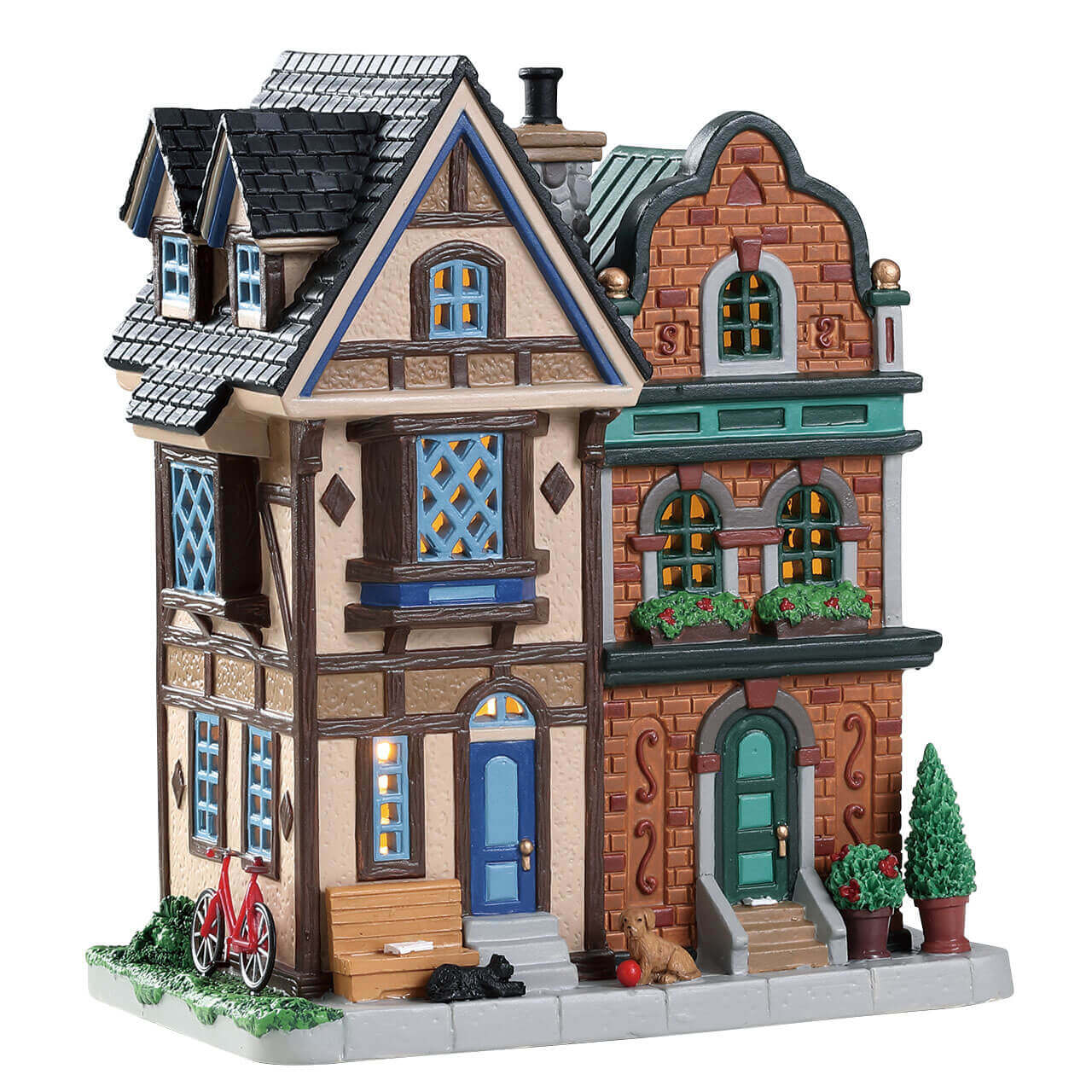 lemax-king-street-rowhouses-miniature-artisanale-de-collection image 1