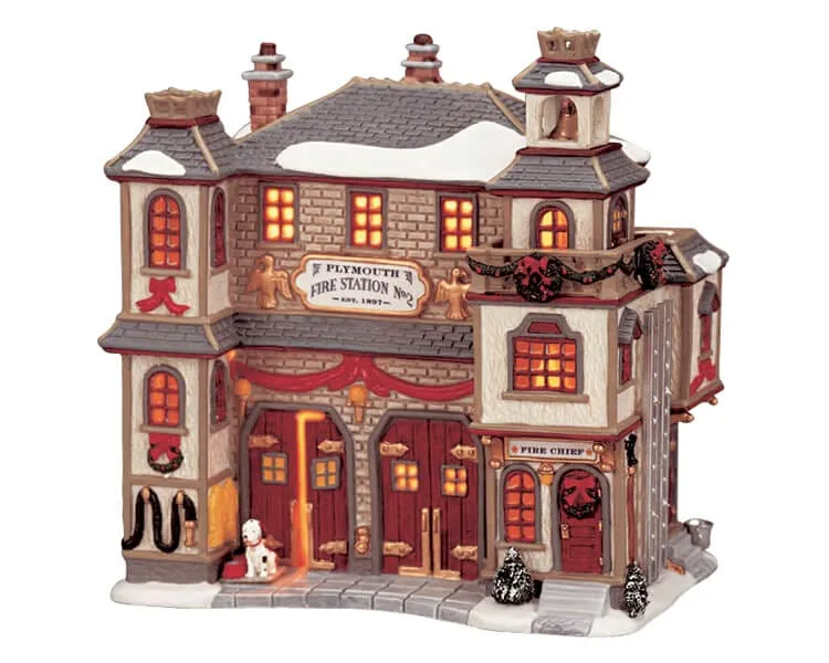 lemax-plymouth-fire-station-no-2-caserne-pompiers-miniature image 1
