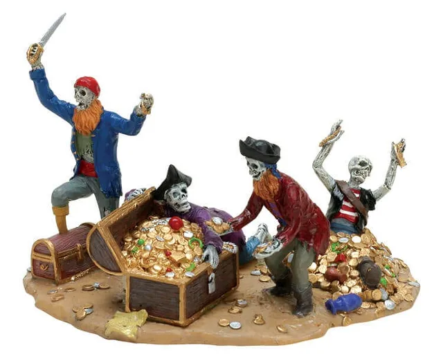 lemax-spooky-town-pirate-s-treasure-chest-coffre-tr-sor-pirate-miniature image 1