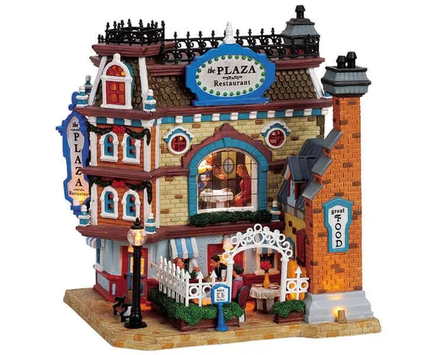 lemax-the-plaza-restaurant-b-timent-miniature-lumineux-village image 1