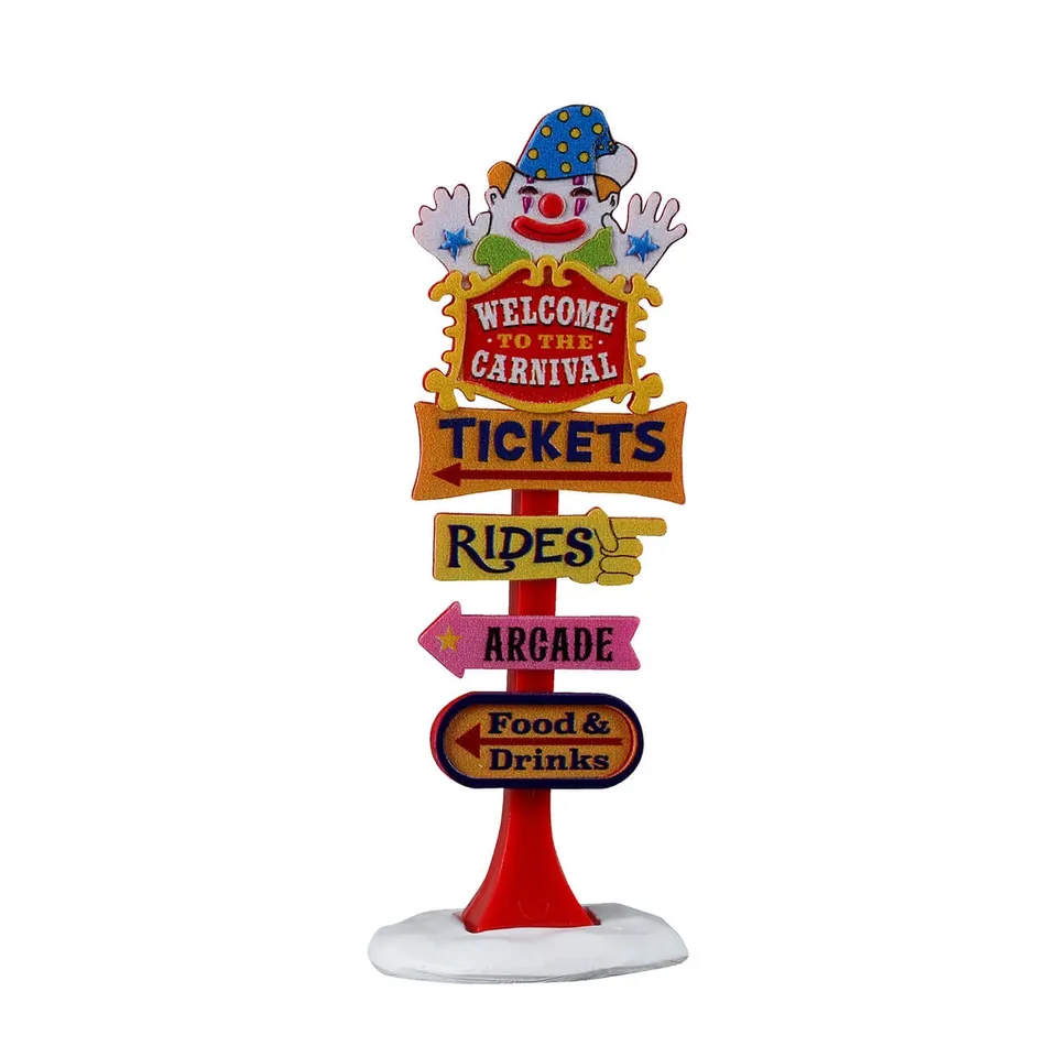 lemax-carnival-welcome-sign-panneau-miniature-f-te-foraine image 1