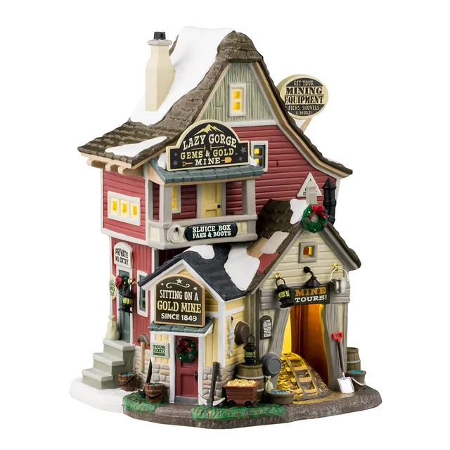 lemax-lazy-gorge-gems-gold-mine-mine-d-or-miniature-vail-village image 1