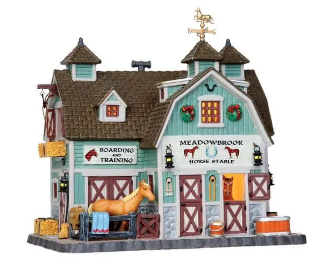 lemax-meadowbrook-stable-b-timent-miniature-village-de-no-l image 1