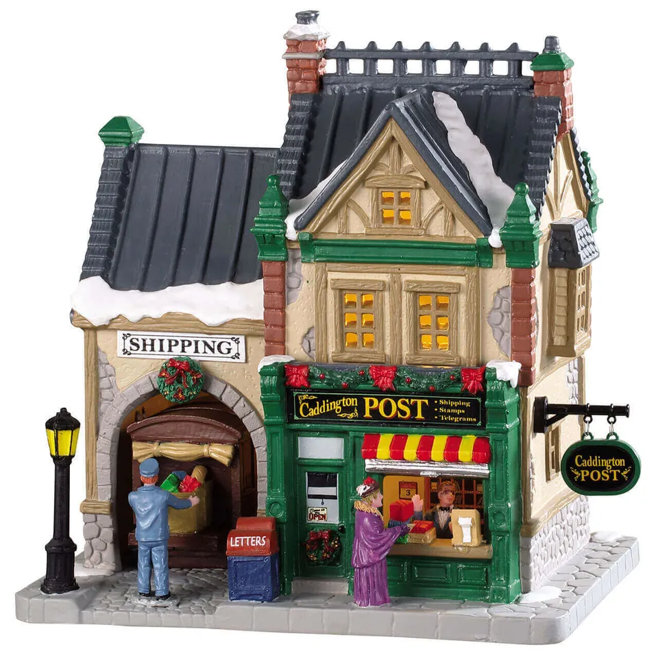 lemax-caddington-post-bureau-de-poste-lumineux-pour-village-de-no-l image 1