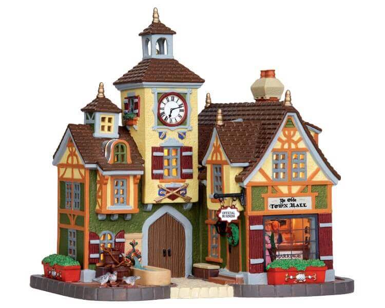 lemax-ye-olde-town-hall-mairie-miniature-de-village image 4