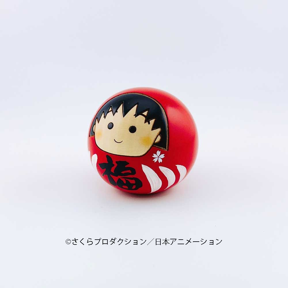 usaburo-kokeshi-chibi-maruko-chan-maruko-daruma-rouge-porte-bonheur image 2