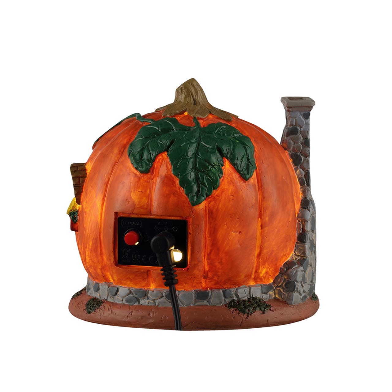 lemax-pumpkin-skull-house-maison-citrouille-cr-ne-miniature-spooky-town image 4