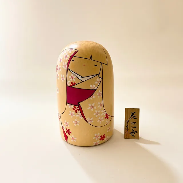 usaburo-kokeshi-hana-otome-fille-fleur-par-yuji-okamoto-dition-limit-e-190-mm image 1