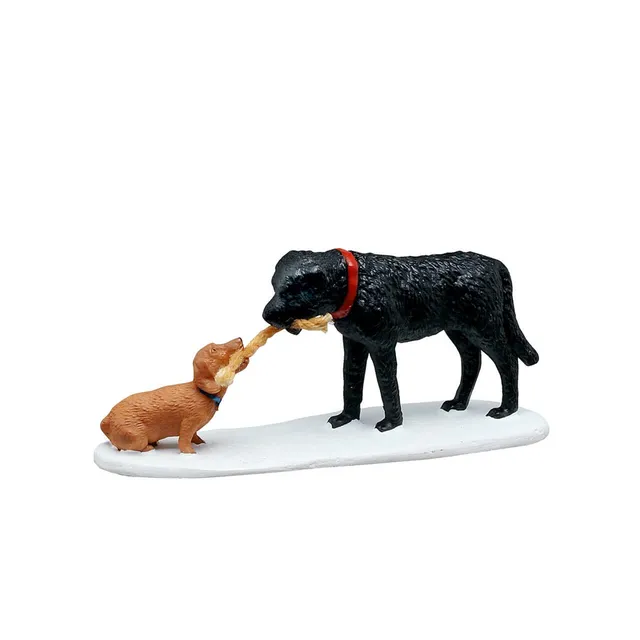 lemax-who-s-pulling-who-figurine-miniature-chiens-joueurs image 1