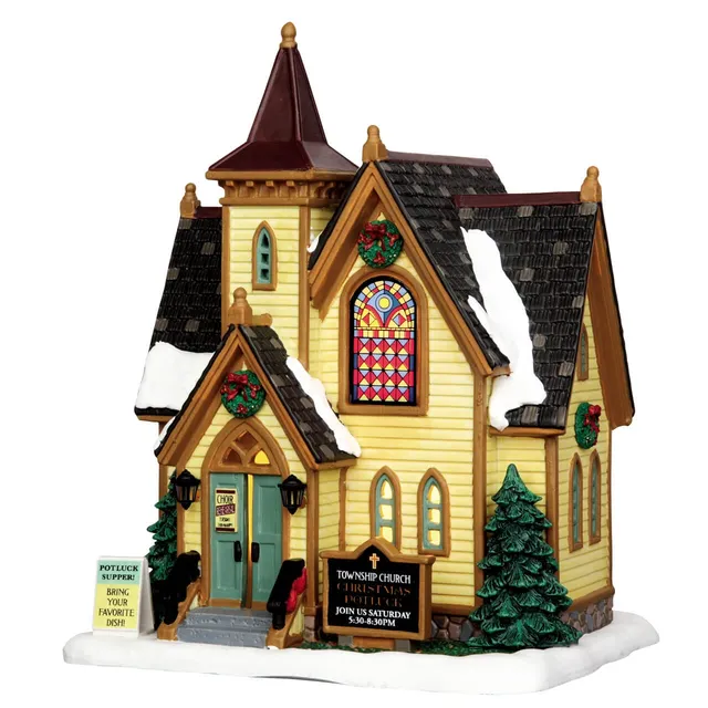 lemax-church-potluck-supper-b-timent-miniature-glise-de-no-l image 1