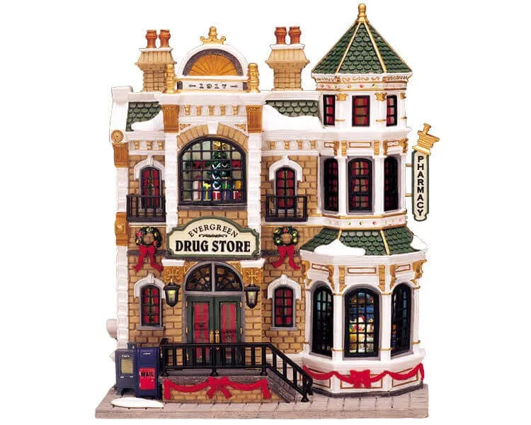 lemax-evergreen-drug-store-boutique-miniature-de-village image 1