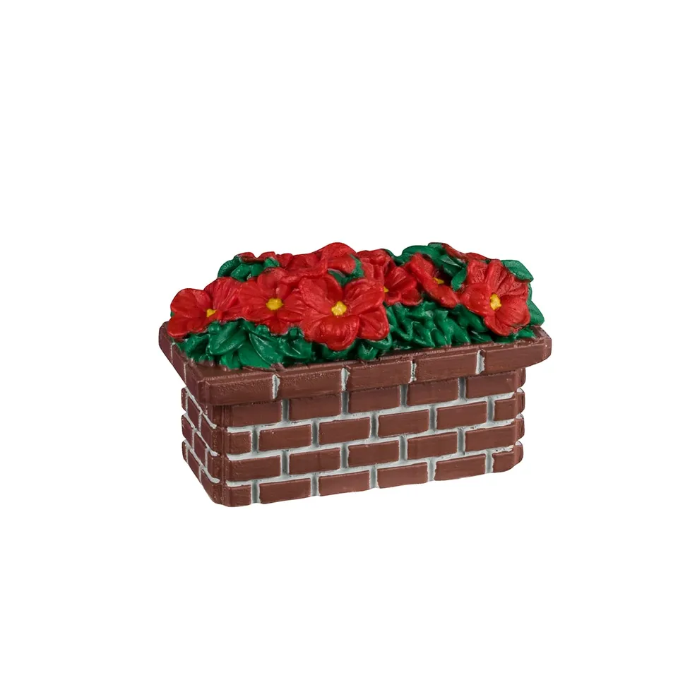 lemax-poinsettia-planter-jardini-re-miniature-pot-rustique image 1