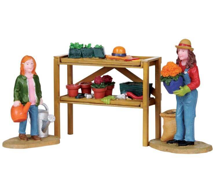 lemax-potting-bench-miniature-de-collection-jardinage image 1