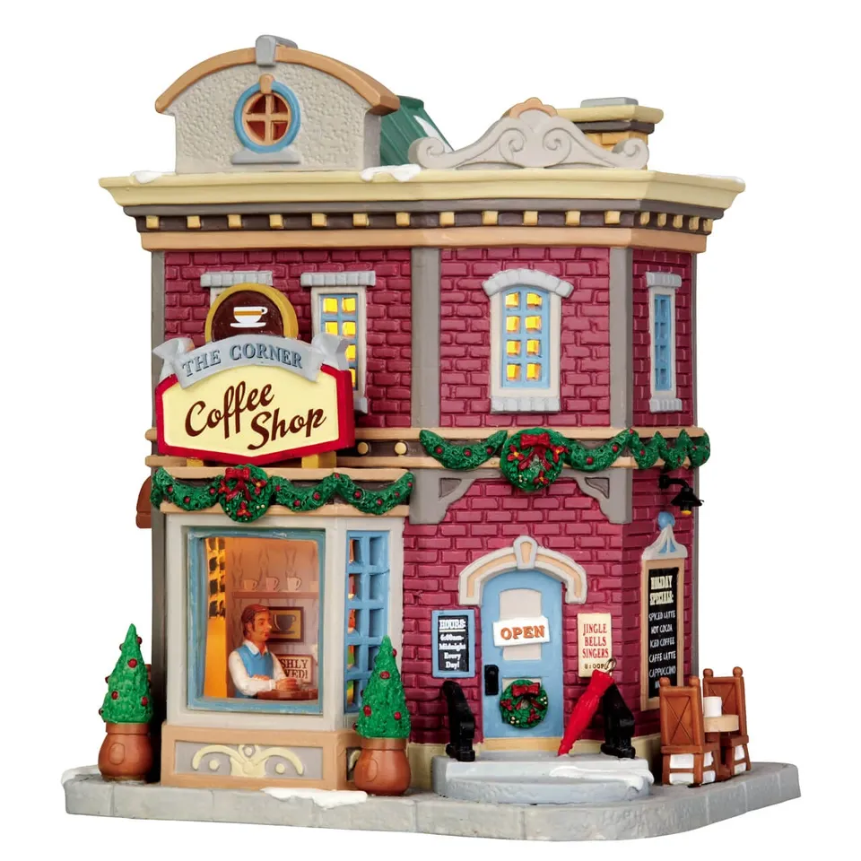 lemax-the-corner-coffee-shop-boutique-miniature-de-collection image 1