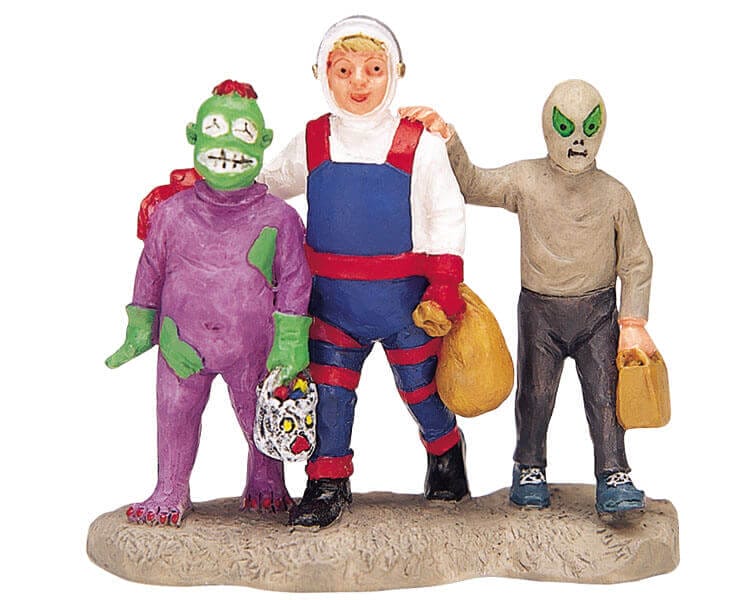 lemax-spaceman-and-two-aliens-figurines-espace-spooky-town image 1