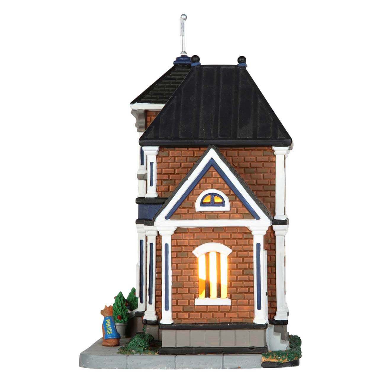 lemax-west-side-police-station-b-timent-miniature-village-de-no-l image 3