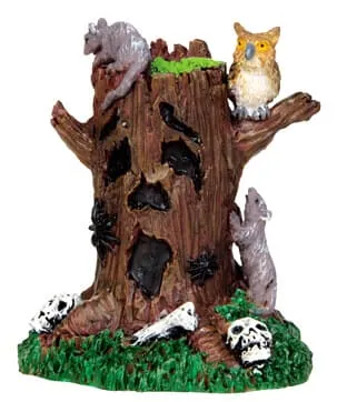 lemax-spooky-tree-stump-souche-effrayante-spooky-town image 1