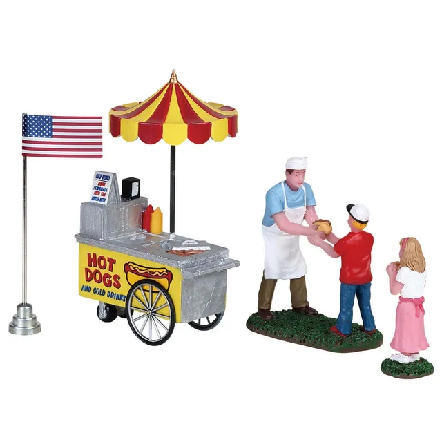 lemax-hot-dog-stand-stand-miniature-hot-dogs image 1