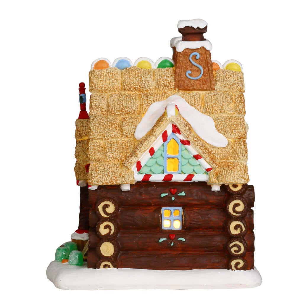 lemax-sugar-n-spice-yule-log-cabin-maison-lumineuse-gourmande image 2