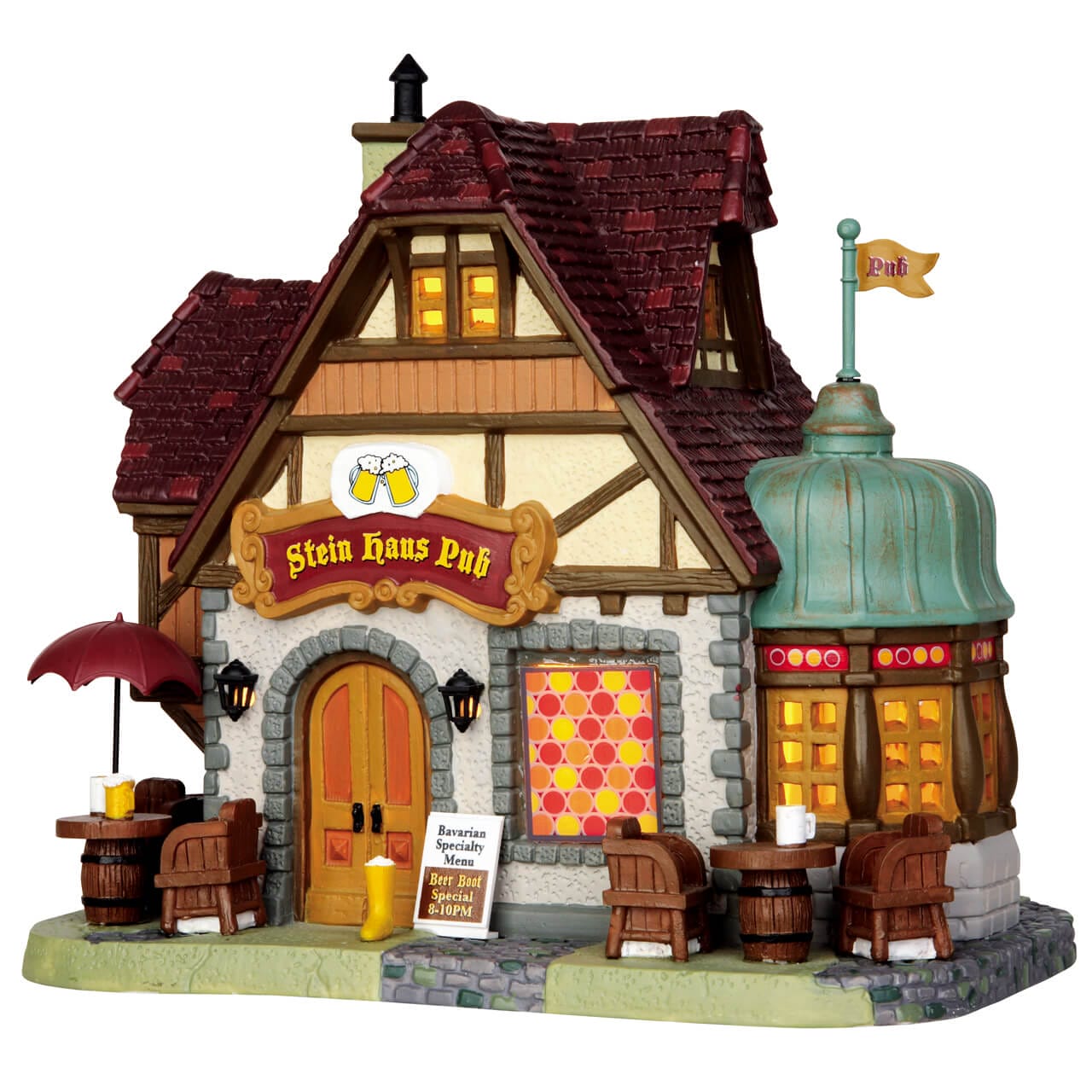 lemax-stein-haus-pub-maison-miniature-illumin-e-pub-bavarois image 1