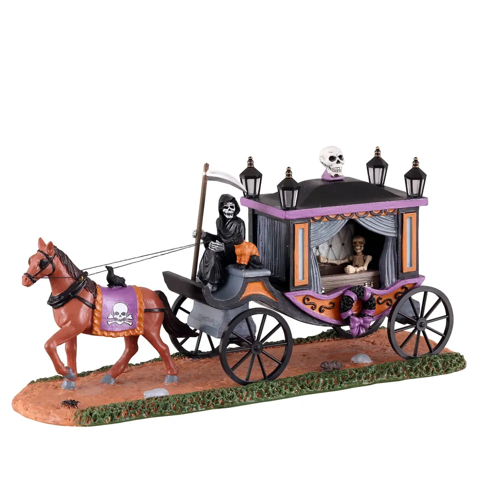 lemax-spooky-victorian-hearse-corbillard-miniature-spooky-town image 1