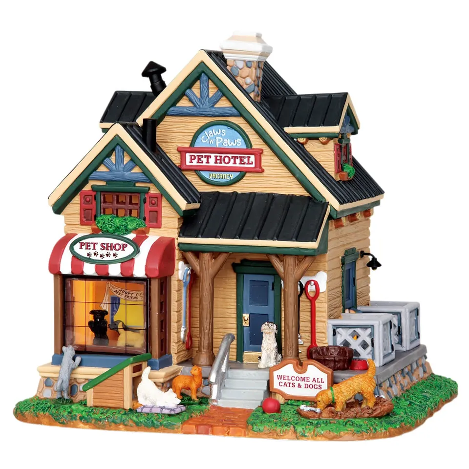 lemax-claws-paws-pet-hotel-b-timent-miniature-village-de-no-l image 1