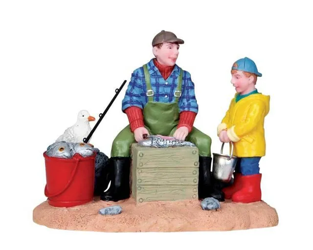 lemax-cleaning-the-fish-figurine-miniature-de-p-che image 1
