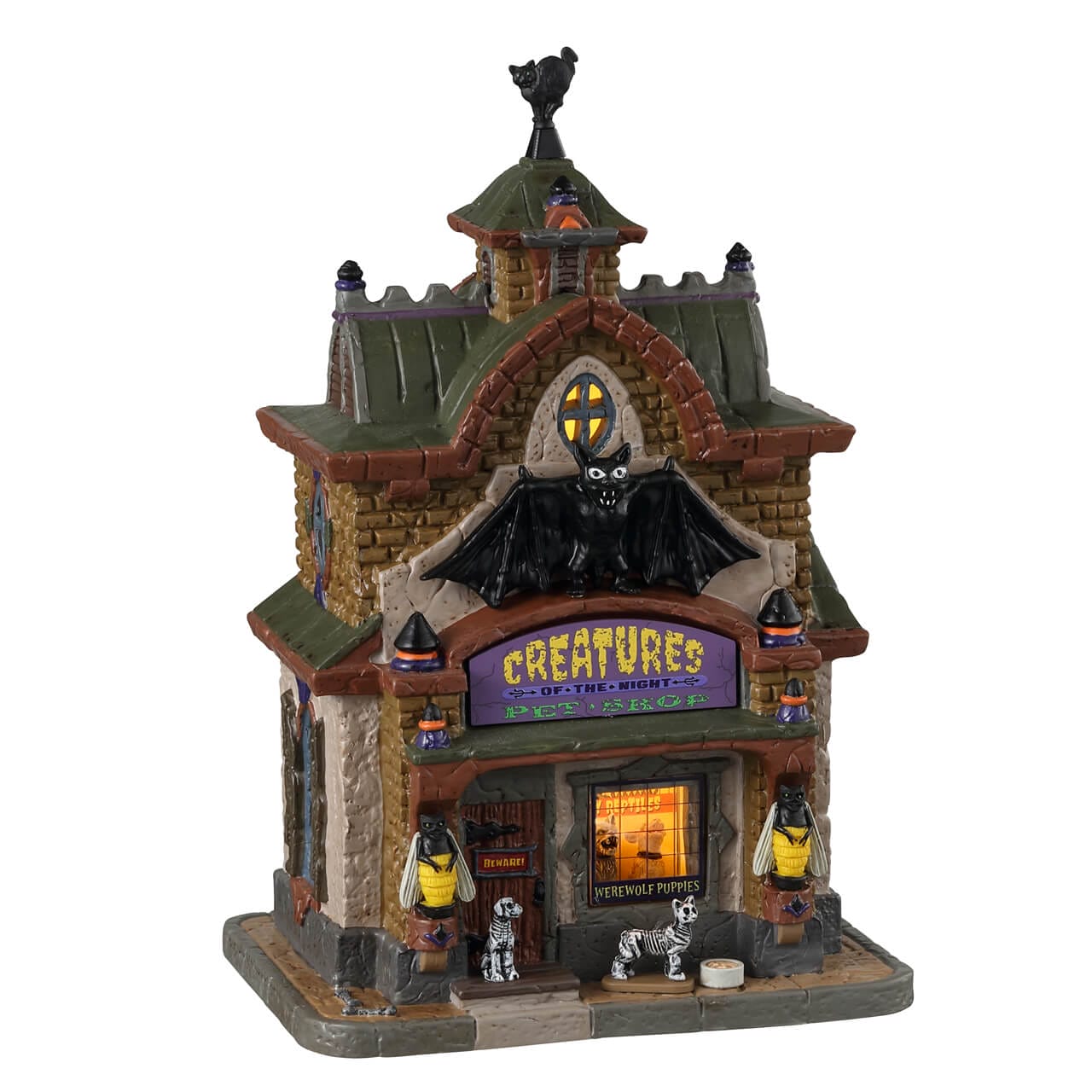 lemax-creatures-of-the-night-pet-shop-animalerie-spooky-town image 1