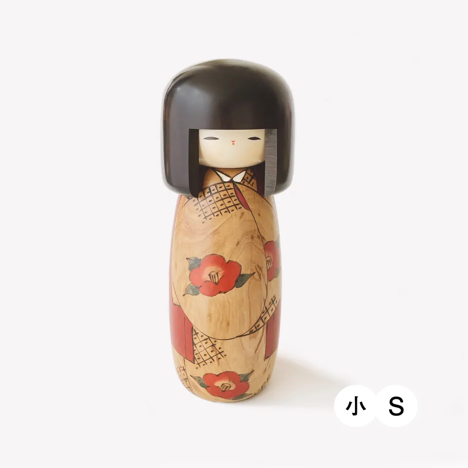 usaburo-kokeshi-kantsubaki-camellia-hiver-s-figurine-kokeshi-artisanale image 1