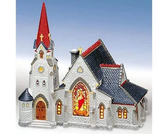 lemax-st-matthew-s-church-glise-miniature-lumineuse-village image 1