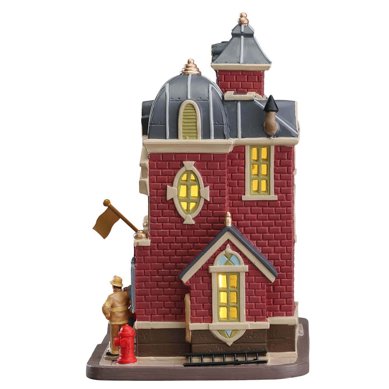 lemax-boot-drive-at-the-firehouse-sc-ne-miniature-caserne-de-pompiers image 2
