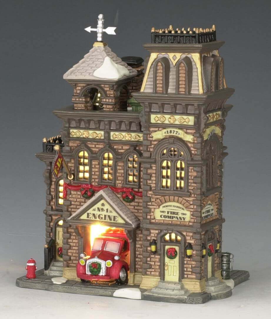 lemax-north-harbor-fire-station-b-timent-miniature-caserne-pompiers image 1