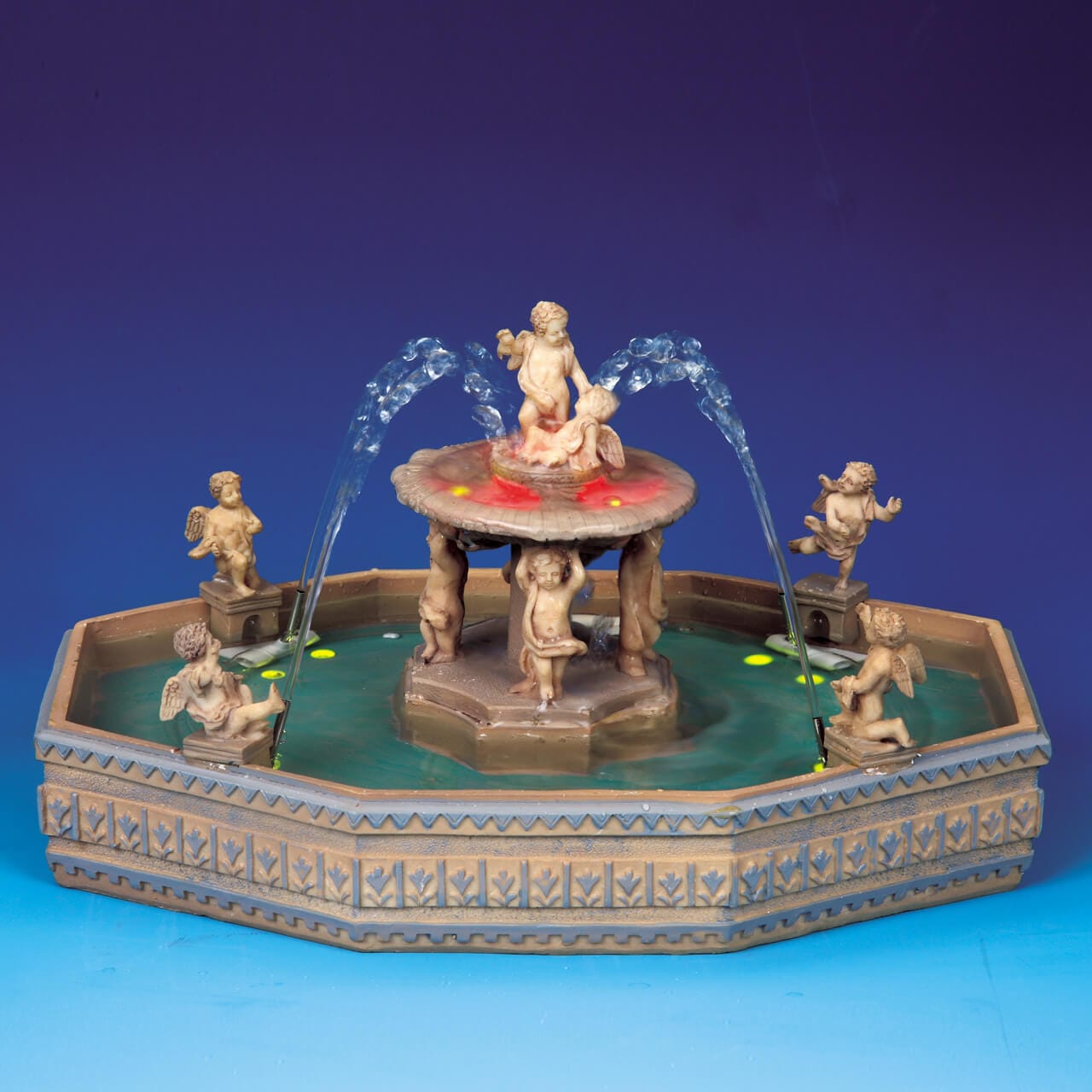 lemax-fontaine-place-du-village-lumineuse-avec-pompe-eau image 1