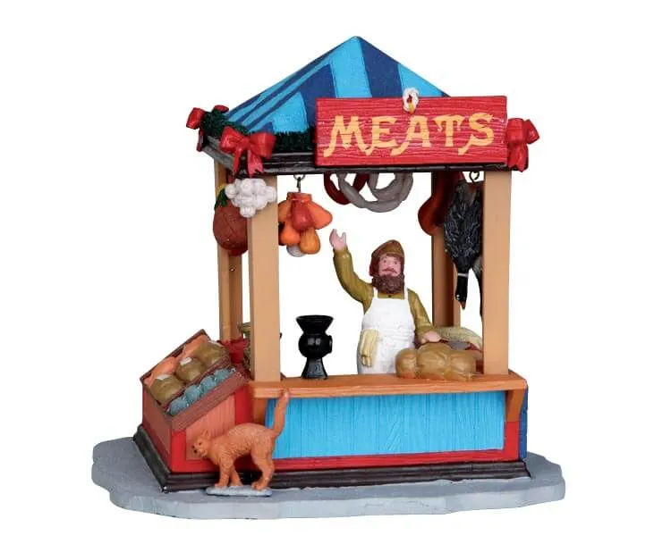 lemax-butcher-s-market-stall-tal-de-boucher-miniature-de-march image 1