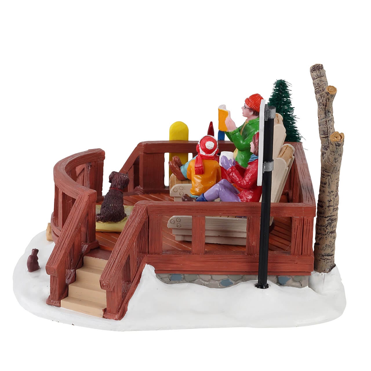 lemax-sun-on-the-slopes-figurine-miniature-vail-village-skieurs-en-terrasse image 3