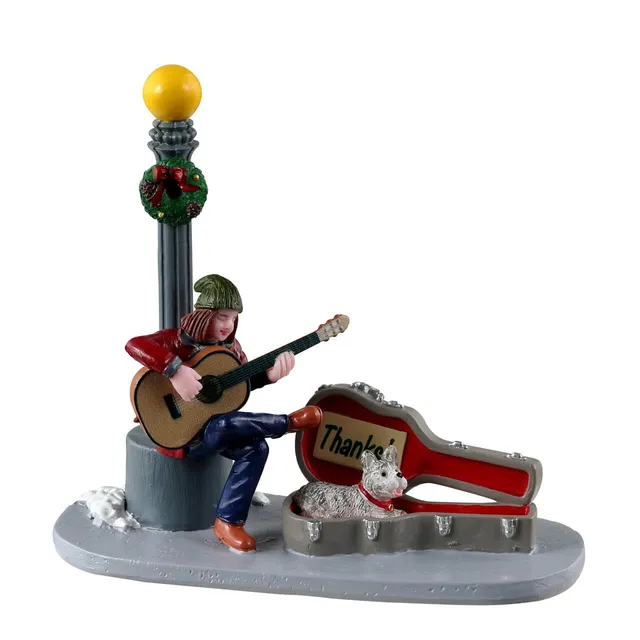 lemax-downtown-busker-figurine-musicienne-de-rue-miniature image 1