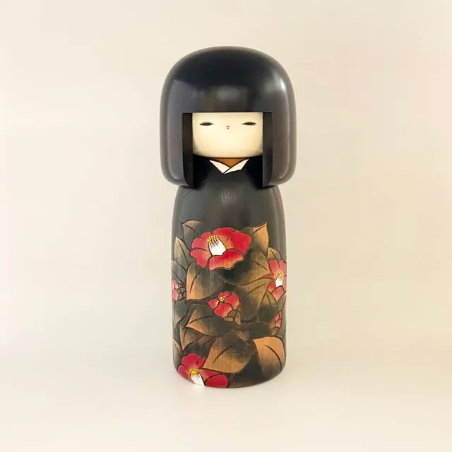usaburo-kokeshi-ikutose-grande-poupee-kokeshi-28-cm-noire image 1