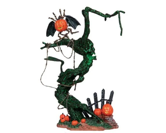 lemax-pumpkin-bat-tree-arbre-halloween-village-miniature image 1