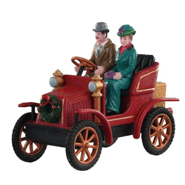 lemax-first-car-in-town-figurine-voiture-vintage-couple-caddington image 1