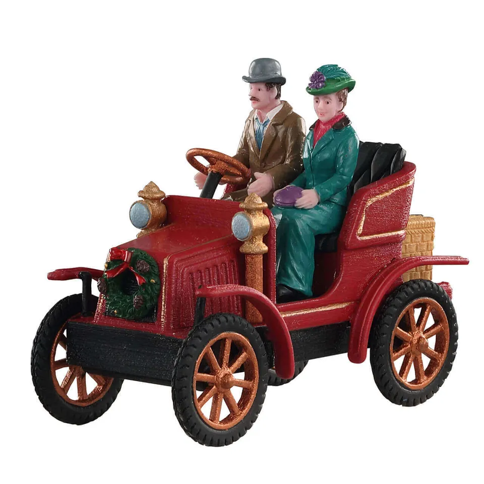 lemax-first-car-in-town-figurine-voiture-vintage-couple-caddington image 1